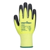 Gant anti-coupure niveau D enduit PU doublure sans couture Jaune/noir – Portwest AB625, lot de 12 paires