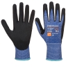 Gant anti-coupure niveau C sans couture enduit nitrile sablé Bleu/noir – Portwest AP52