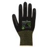 Gants bambou mousse de nitrile calibre 15 anti-dérapant Noir – Portwest AP10, paquet de 12 paires