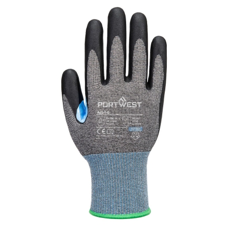 Gant anti-coupures niveau D nitrile mousse jauge 15 Gris/noir – Portwest A644