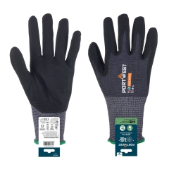 Gant tricot nitrile micro-mousse compatible écran tactile Gris/noir – Portwest APR12