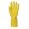 Gant latex de ménage flocké coton manchette roulée Jaune – Portwest A800, lot de 240 paires