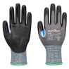 Gant anti-coupures niveau D enduit PU jauge 21 Gris/noir – Portwest A649