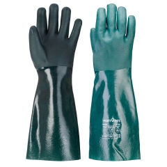 Gant PVC double trempage 45 cm protection chimique Vert – Portwest A845
