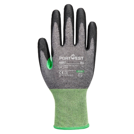 Gant anti-coupures niveau C enduit PU dextérité 5 Gris/noir – Portwest A637
