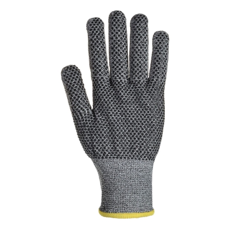 Gant anti-coupure niveau D picots PVC préhension Gris – Portwest A640