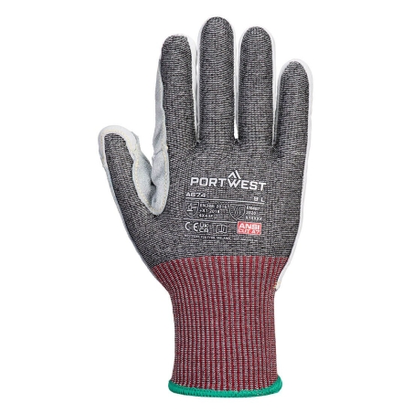Gant anti-coupures cuir niveau F résistant à la chaleur Noir – Portwest A674