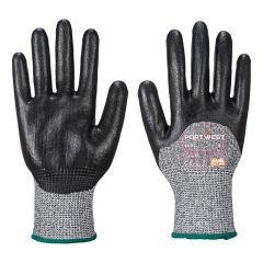 Gant mousse nitrile anticoupure enduit 3/4 Noir – Portwest A621