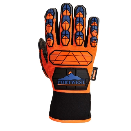 Gant étanche imperméable isolant anti-impact TPR Orange/bleu – Portwest A726