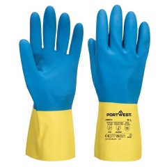 Gant latex double enduction antidérapant Jaune/bleu – Portwest A801