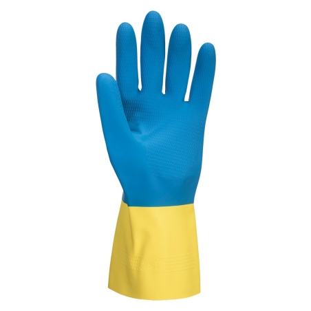 Gant latex double enduction antidérapant Jaune/bleu – Portwest A801