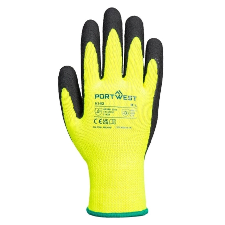Gant thermique enduit mousse de latex Soft Grip Jaune/noir – Portwest A143