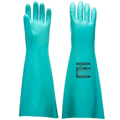 Gant nitrile extra-long 48 cm protection solvants Vert – Portwest A813