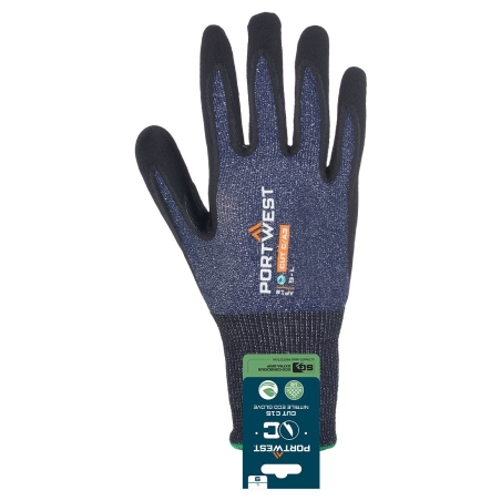Gant anti-coupure niveau C enduit nitrile micro-mousse Bleu/noir – Portwest APR18
