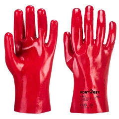 Gantelet PVC entièrement enduit résistant aux liquides Rouge – Portwest A427