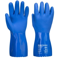 Gant chimique PVC ultra résistant dextérité élevée Bleu – Portwest A881