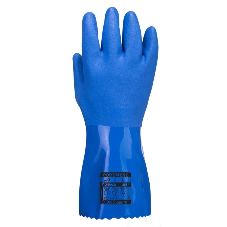 Gant chimique PVC ultra résistant dextérité élevée Bleu – Portwest A881
