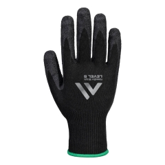 Gant anti-piqûre maille d'acier latex crinkle niveau 5 Noir – Portwest A793