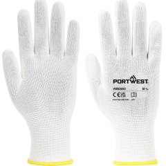 Gant d'assemblage sans couture polyester jauge 13 Blanc – Portwest AB020, lot de 360 paires