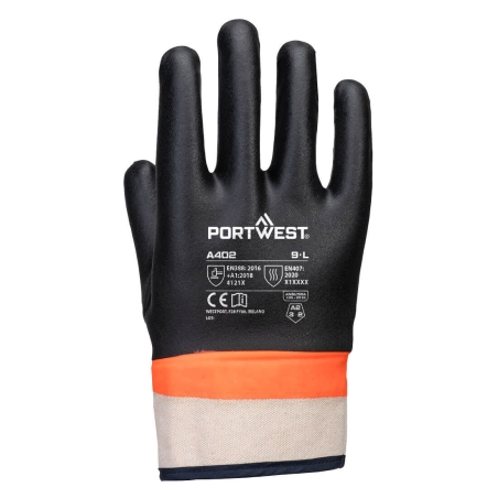 Gant anti-coupure résistant au froid et à la chaleur Noir/orange – Portwest A402