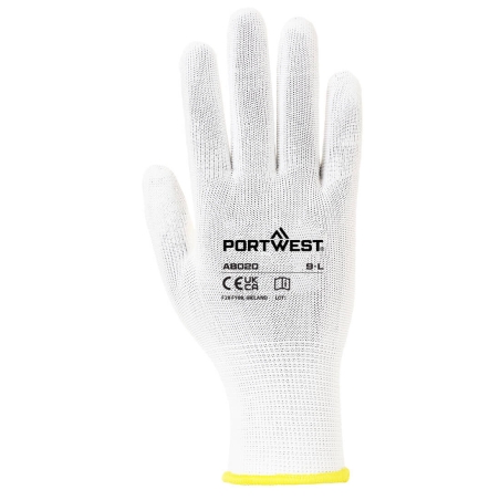 Gant d'assemblage sans couture polyester jauge 13 Blanc – Portwest AB020, lot de 360 paires