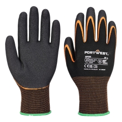 Gant double paume enduit nitrile résistant aux huiles Noir/orange – Portwest AP35