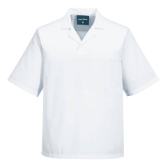 Chemise de boulanger manches courtes sans poche polycoton Blanc – Portwest 2209