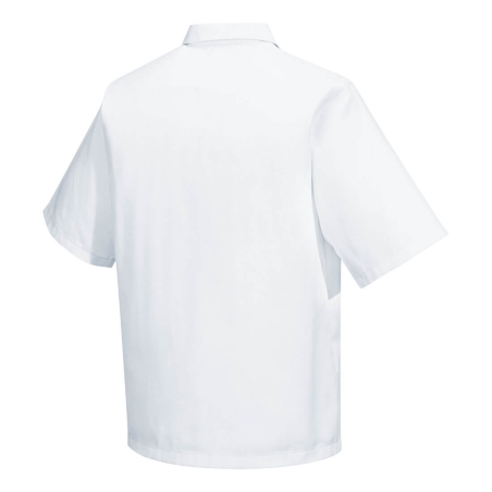 Chemise de boulanger manches courtes sans poche polycoton Blanc – Portwest 2209
