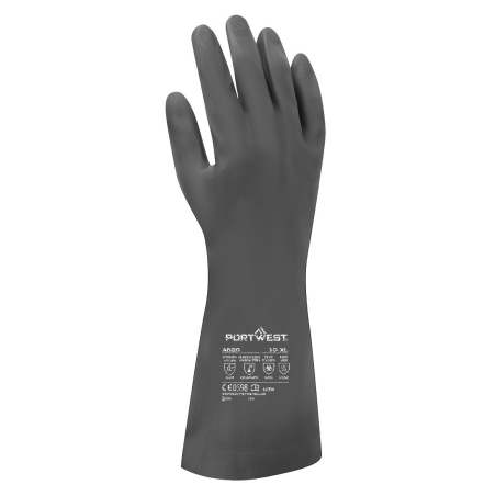 Gant chimie néoprène 38 cm protection acides et solvants Noir – Portwest A820