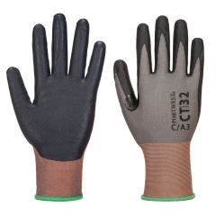 Gant anti-coupure niveau C mousse nitrile jauge 18 Gris/noir – Portwest CT32