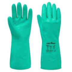 Gant résistant aux produits chimiques enduit nitrile texturé multipack Vert – Portwest AB810, lot de 12 paires