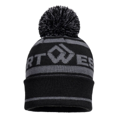 Bonnet acrylique tricoté coupe-vent à pompon Gris métal – Portwest B036