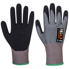 Gant anti-coupure niveau F mousse nitrile jauge 13 Gris/noir – Portwest CT67