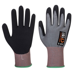 Gant anti-coupure niveau E mousse nitrile jauge 15 Gris/noir – Portwest CT65