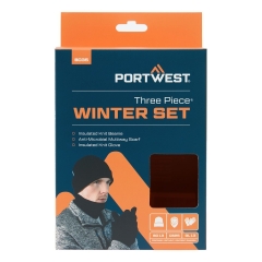 Set d'accessoires hiver 3 pièces tête cou mains Noir – Portwest B035
