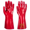 Gant tout enduit PVC longeur 35 cm support coton interlock Rouge – Portwest A435, lot de 12 paires