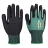 Gant enduit nitrile micro-mousse anti-coupure niveau B Vert/noir – Portwest AP15, lot de 12 paires