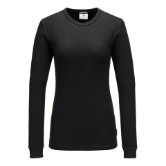 T-shirt thermique à manches longues femme col rond Noir – Portwest B126