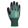 Gant enduit nitrile micro-mousse anti-coupure niveau B Vert/noir – Portwest AP15, lot de 12 paires