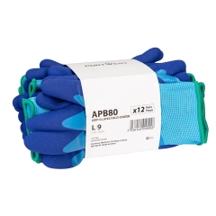 Gant de protection double enduction latex anti-liquide multipack Bleu – Portwest APB80, paquet de 12 paires