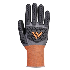 Gant anti-impact nitrile résistance coupure niveau D jauge 18 Gris/noir – Portwest CT46
