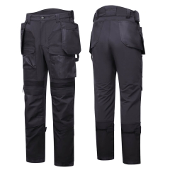 Pantalon poseur de sol genouillères 4X stretch Noir – Portwest DX423