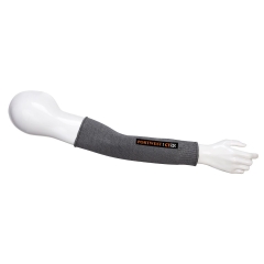 Manchette anticoupure niveau F sans fibre de verre Gris – Portwest CT90, lot de 12 manchettes