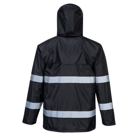 Veste de pluie légère imperméable à capuche intégrée Noir – Portwest F440