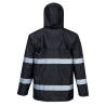 Veste de pluie légère imperméable à capuche intégrée Noir – Portwest F440