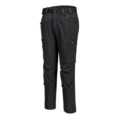 Pantalon softshell stretch 2 couches avec poches genouillères Noir – Portwest CD840