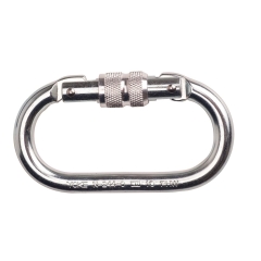 Mousqueton ovale acier à fermeture à vis 25kN Argent – Portwest FP30, boîte de 10