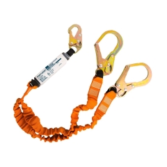 Longe double avec absorbeur de chocs 140 kg Noir/orange – Portwest FP75