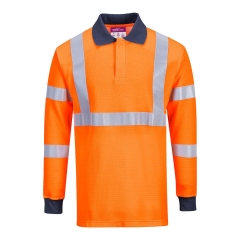Polo résistant à la flamme multirisque haute visibilité classe 3 Orange – Portwest FR76