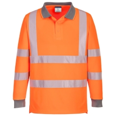 Polo haute visibilité manches longues classe 3 Orange – Portwest EC11, lot de 6